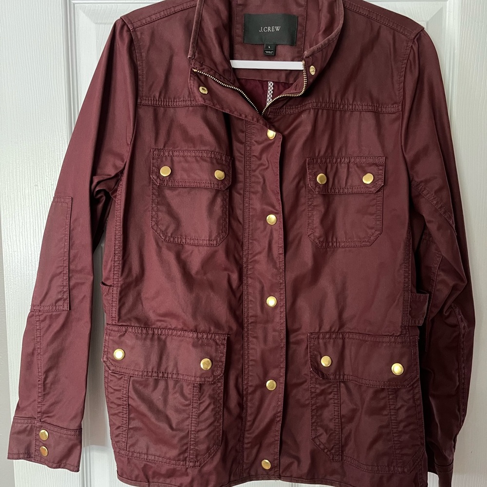 JCrew Downtown Field Jacket in Burgundy Wine Size Large